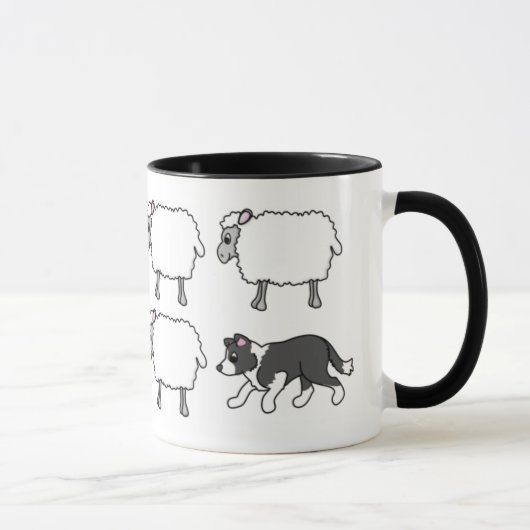 Border Collie Herding Sheep Mok (Rechts)