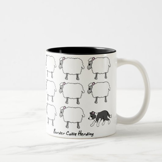 Border Collie Herding Sheep Mok (Rechts)