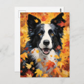 Border Collie Herfst Thanksgiving  Briefkaart (Voorkant / Achterkant)