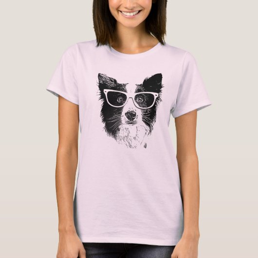 Border Collie Hipster T-shirt (Voorkant)