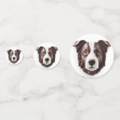 Border Collie Hond 3D Geïnspireerd Confetti (Achterkanten)