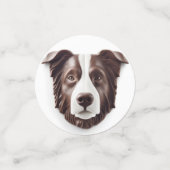 Border Collie Hond 3D Geïnspireerd Confetti (Kleine voorkant)