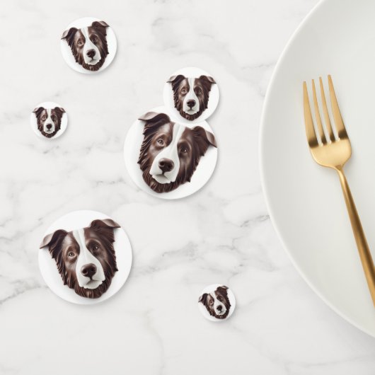 Border Collie Hond 3D Geïnspireerd Confetti (Groep)