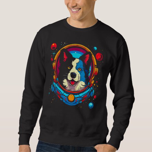Border Collie Hond Astronaut Trui (Voorkant)
