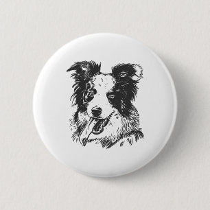 Border Collie Hond - Aussie Liefhebber Ronde Button 5,7 Cm