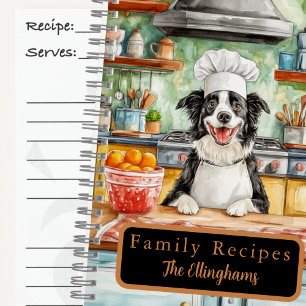 Border Collie Hond Chef Spiraal Receptenboek Notitieboek