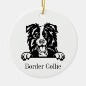 Border Collie hond Gepersonaliseerd Ornament voor  (Voorkant)