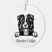 Border Collie hond Gepersonaliseerd Ornament voor  (Links)