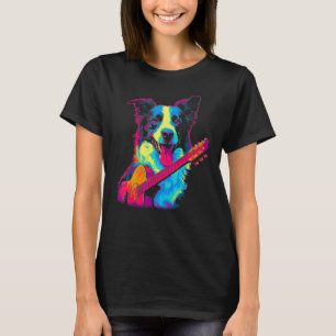 Border Collie Hond Gitaar T-shirt