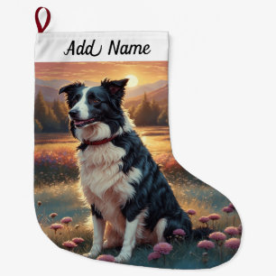 Border Collie Hond Grote Kerstsok
