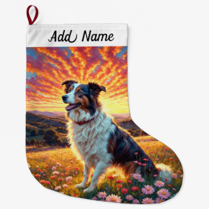 Border Collie Hond Grote Kerstsok