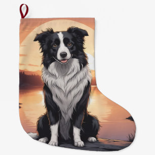 Border Collie Hond Grote Kerstsok