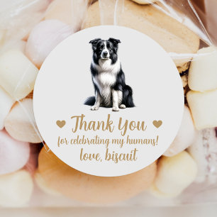 Border Collie Hond Huwelijks Favor Stickers