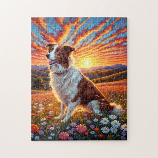 Border Collie Hond Legpuzzel (Verticaal)