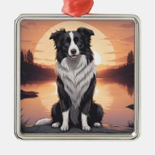 Border Collie Hond Metalen Ornament