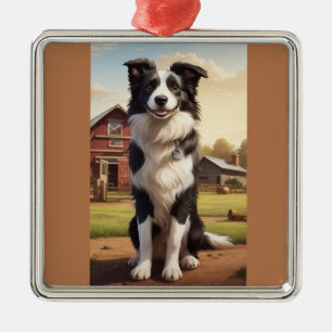 Border Collie hond Metalen Ornament
