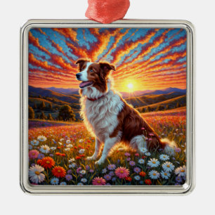 Border Collie Hond Metalen Ornament