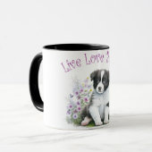 Border Collie Hond Moeder Bloemstuk Mok (Voorkant links)