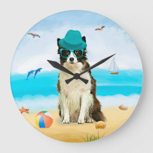 Border Collie-hond op het strand Grote Klok
