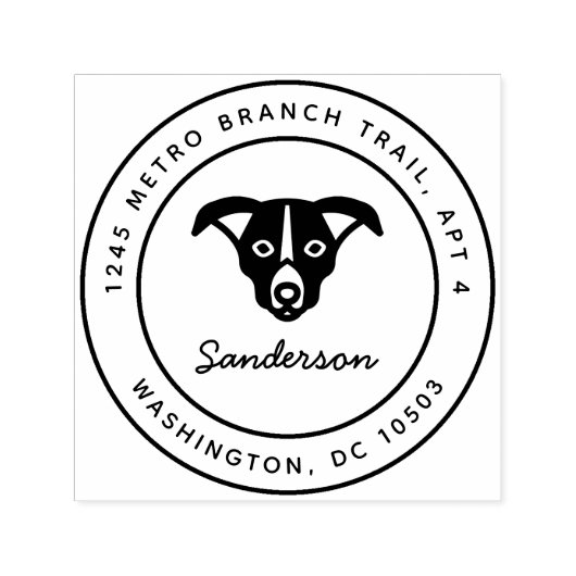 Border Collie Hond Retouradres Stempel Zelfinkt (Design)