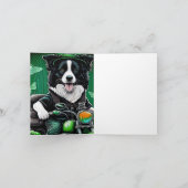 Border Collie-hond rijdt op fiets St. Patrick's Da Kaart (Binnen)