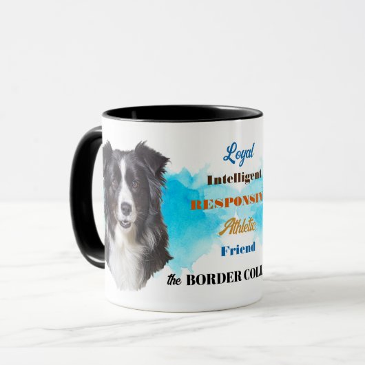Border Collie Hond Trouwe Vriend Mok (Voorkant links)