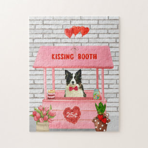 Border Collie Hond Valentijnsdag Kusstand Legpuzzel
