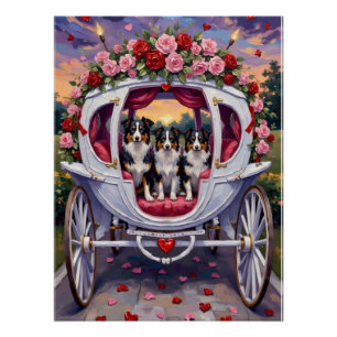 Border Collie Hond Valentijnsdag Perfect Poster
