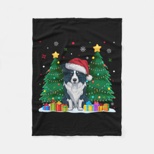 Border Collie Hondenliefhebbers Santa Hat Lelijke Fleece Deken