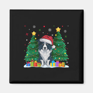 Border Collie Hondenliefhebbers Santa Hat Lelijke Magneet