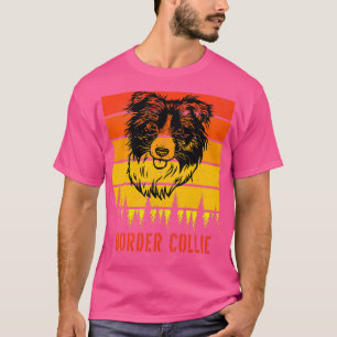 Border Collie Hondenliefhebbers Sunset for Dad Pap T-shirt
