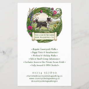 Border Collie Hondenuitlater Aangepaste Zakelijke Flyer