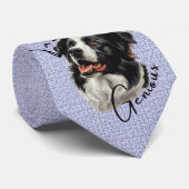 Border Collie-"Ik ben een Genius" Grappig Ontwerp Stropdas (Opgerold)