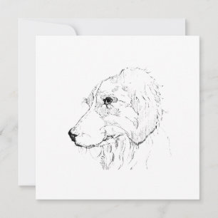 Border Collie Illustratie – Minimalistische Kunst Bedankkaart