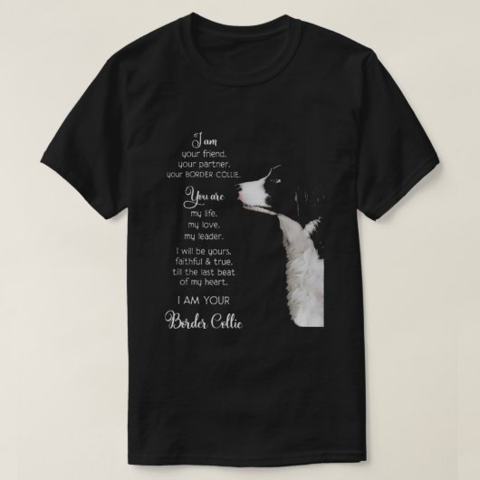 Border Collie Im je vriend T-shirt (Design voorkant)
