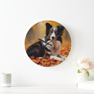 Border Collie in de herfst laat Herfst inspireren Grote Klok