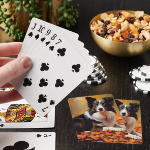 Border Collie in de herfst laat Herfst inspireren Pokerkaarten