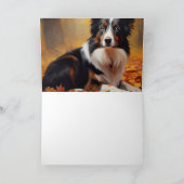 Border Collie  in herfstbladeren val inspireert Kaart (Binnen)
