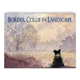 Border Collie in Landschaps Kalender