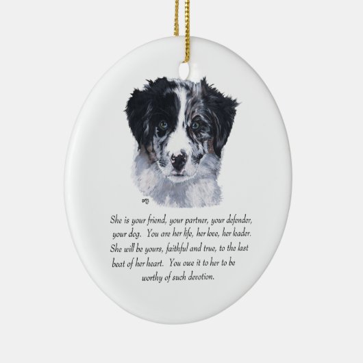 Border Collie Keepsakes Keramisch Ornament (Rechts)