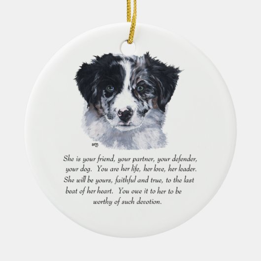 Border Collie Keepsakes Keramisch Ornament (Voorkant)