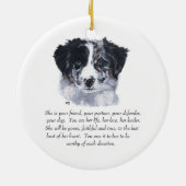 Border Collie Keepsakes Keramisch Ornament (Achterkant)