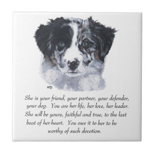 Border Collie Keepsakes Tegeltje
