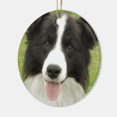 Border Collie Keramisch Ornament (Links)