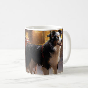 Border Collie Kerst Feestelijke Periode Koffiemok