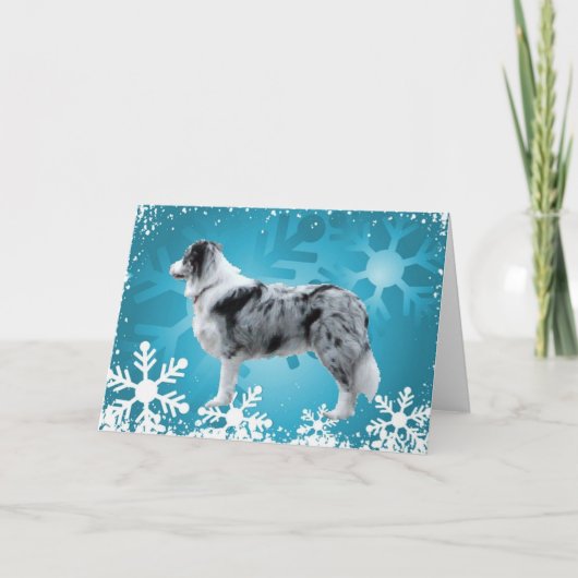 Border Collie Kerst Kaart (Voorkant)