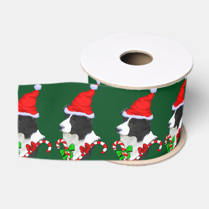 Border Collie Kerst Merry Grosgrain Lint
