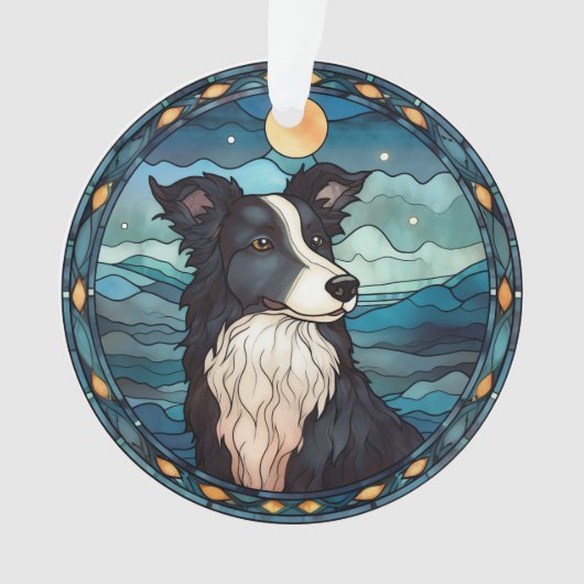 Border Collie Kerst Ornament (voorkant)