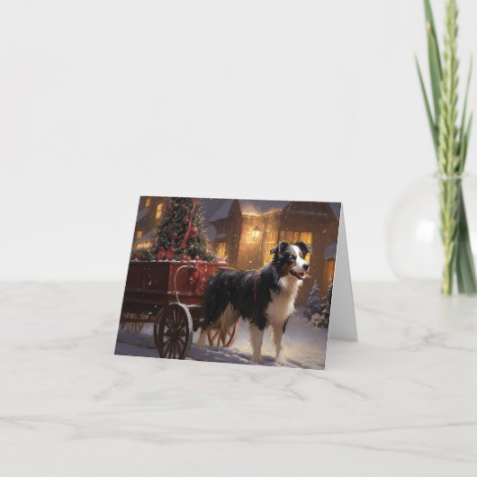 Border Collie Kerst Seizoen Kaart (Voorkant)