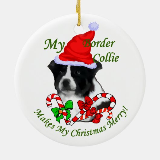 Border Collie Kerstcadeautjes Ornament (Achterkant)